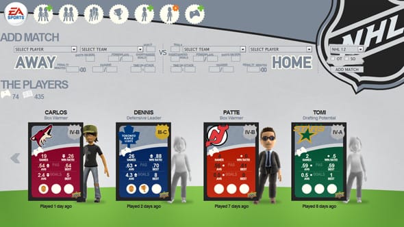 Showing the next slide of four latest players and their statistics.