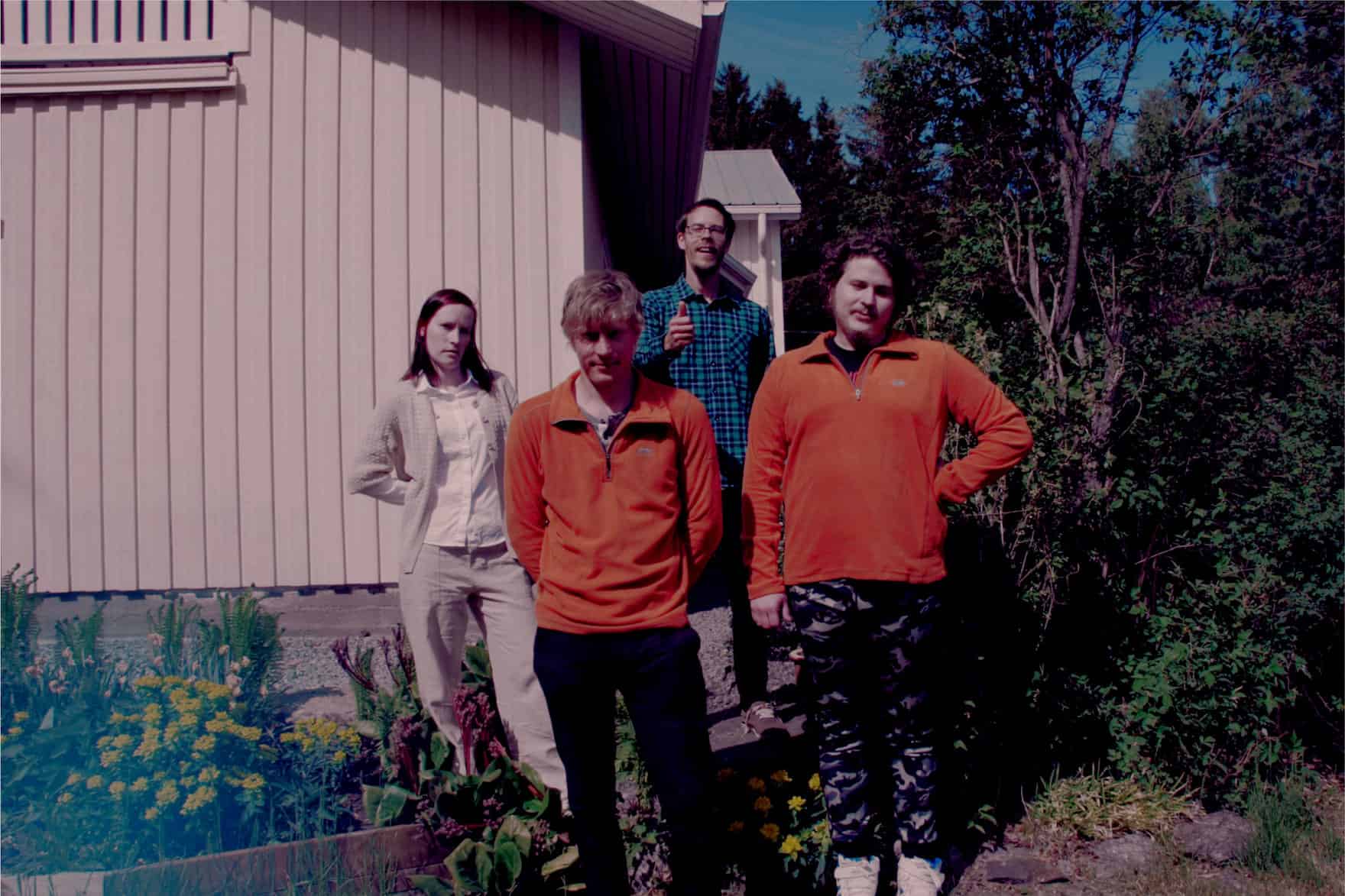 Carlos and siblings dressed as a Polish boyband, 2018.